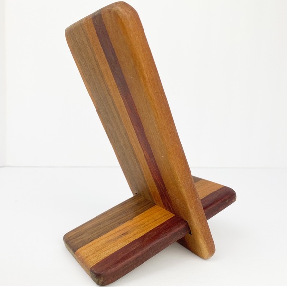 Hand Crafted Mixed Wood Phone/Tablet Stand - Picture 10 of 14